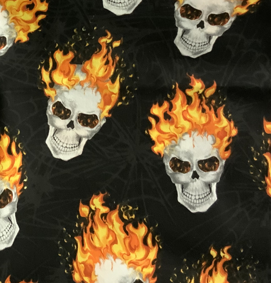 Flaming Skulls Face Mask