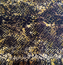 Load image into Gallery viewer, Gold Metallic Snakeskin on Black Face Mask
