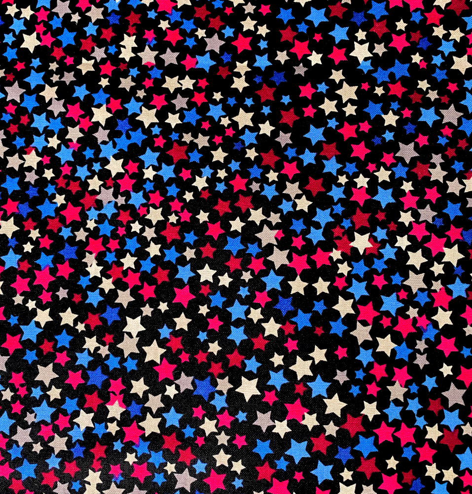 Pink, Blue & White Stars Face Mask