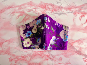 Royal Purple Floral Face Mask (S/M) - (Ready-To-Ship)